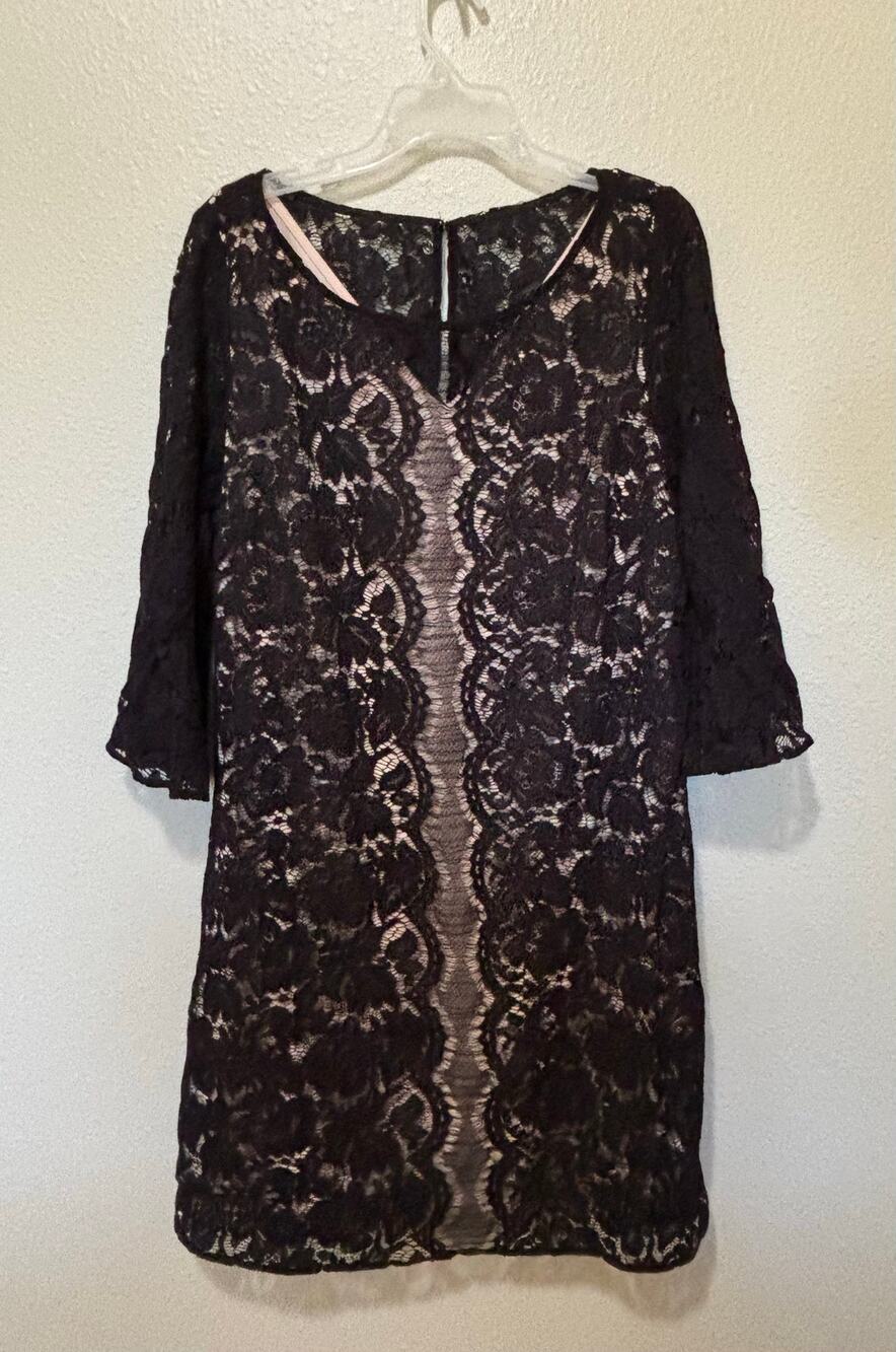 Women’s Lane Bryant Dress Embroidered Floral Mesh Flutter Sleeve Dress, Size 20